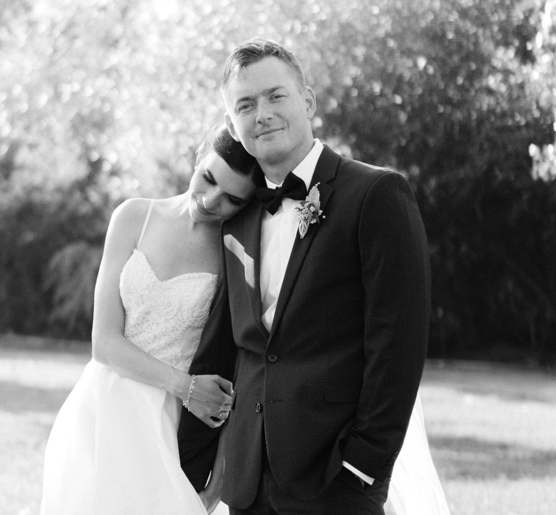 Dr. Christopher Hilken with his wife Carolyn on their wedding day